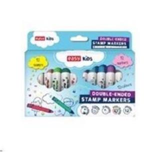 Pisaki ze stempelkami 12 kolorów EASY. Wydawca: Easy Stationery. Multiszop.pl Opakowanie Pisaki ze stempelkami 12 kolorów EASY