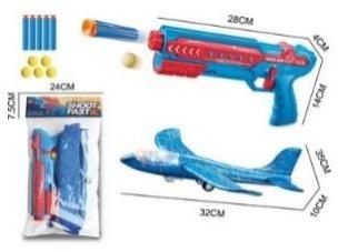 Opakowanie Pistolet 32cm wyrzutnia samolotów + strzałki