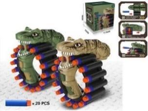 Opakowanie Pistolet Dino + pociski 20szt mix