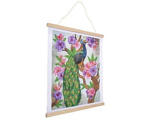 Plakat 35x45cm z mozaiką diamentową Paw i piwonia. Wydawca: EPEE. Multiszop.pl Opakowanie Plakat 35x45cm z mozaiką diamentową Paw i piwonia