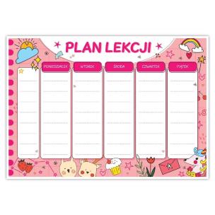 Plan lekcji A4 na lodówkę + pisak różowy. Wydawca: LearnHow. Multiszop.pl Opakowanie Plan lekcji A4 na lodówkę + pisak różowy