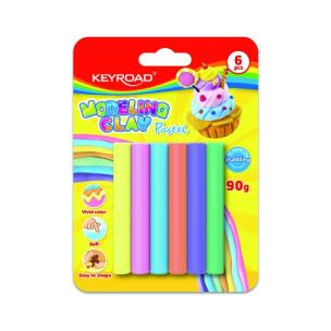 Opakowanie Plastelina KEYROAD pastel 6 kolorów blister