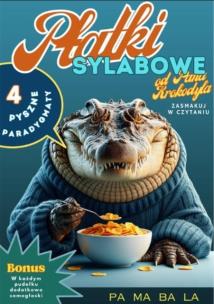 Płatki sylabowe od Pana Krokodyla. Autor: Agata Dębicka-Cieszyńska. Multiszop.pl Okładka książki Płatki sylabowe od Pana Krokodyla