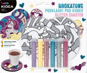 Podkładki brokatowe Bajkowy Świat KIDEA. Wydawca: Derform. Multiszop.pl Opakowanie Podkładki brokatowe Bajkowy Świat KIDEA