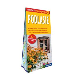 Podlasie laminowany map&guide 2w1 przewodnik i mapa. Autor: Małgorzata Niczyporuk. Multiszop.pl Okładka książki Podlasie laminowany map&guide 2w1 przewodnik i mapa