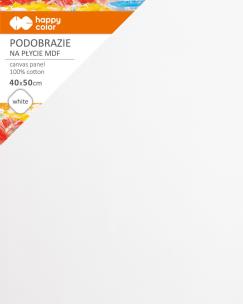 Podobrazie bawełniane 40x50 impregnowane białe MDF 4mm Happy Color. Wydawca: HAPPY COLOR. Multiszop.pl Opakowanie Podobrazie bawełniane 40x50 impregnowane białe MDF 4mm Happy Color