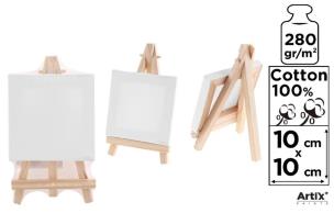 Opakowanie Podobrazie mini 10x10cm 280G/m2 + sztaluga