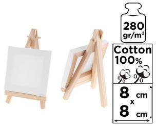 Opakowanie Podobrazie mini 8x8cm 280G/m2 + sztaluga