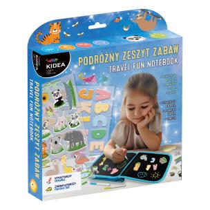 Podróżny zeszyt zabaw Kidea. Wydawca: Derform. Multiszop.pl Opakowanie Podróżny zeszyt zabaw Kidea