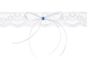 Opakowanie Podwiązka koronkowa z kokardką biała