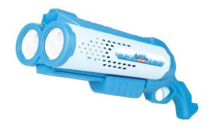 Podwójna wyrzutnia baniek mydlanych. Wydawca: Dumel. Multiszop.pl Opakowanie Podwójna wyrzutnia baniek mydlanych