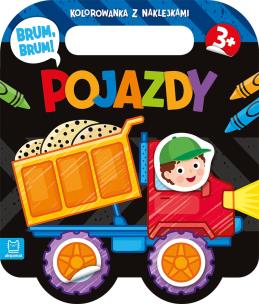Pojazdy. Brum, brum! Kolorowanka z naklejkami. Autor: Bator Agnieszka. Multiszop.pl Okładka książki Pojazdy. Brum, brum! Kolorowanka z naklejkami