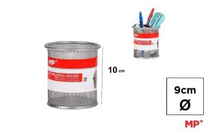 Opakowanie Pojemnik na długopisy siatkowy okrągły srebrny