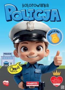 Okładka książki Policja. Kolorowanka z naklejkami