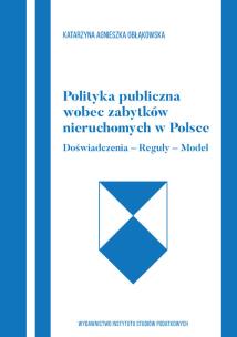 Okładka książki Polityka publiczna wobec zabytków nieruchomych w Polce Doświadczenia-Reguły-Model