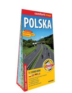Polska mapa samochodowa laminowana 1:1mln/2023. Autor:   Praca zbiorowa. Multiszop.pl Okładka książki Polska mapa samochodowa laminowana 1:1mln/2023
