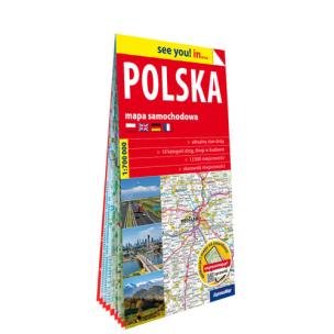 Okładka książki Polska; papierowa mapa samochodowa 1:700 000