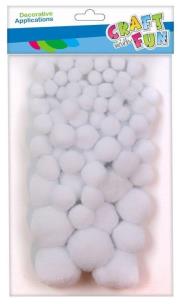 Opakowanie Pompony akrylowe białe 80szt