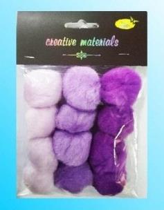 Opakowanie Pompony akrylowe fioletowe 40mm 12szt