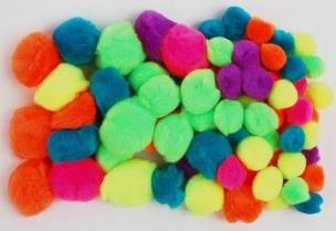 Opakowanie Pompony akrylowe Neon MIX