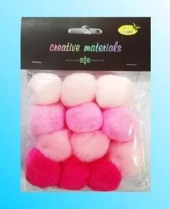 Opakowanie Pompony akrylowe różowe 40mm 12szt