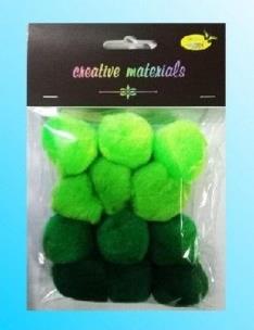 Opakowanie Pompony akrylowe zielone 40mm 12szt