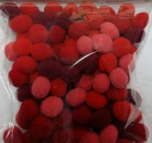 Opakowanie Pompony czerwone 10mm 100szt