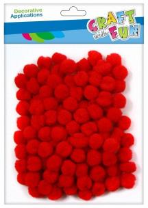 Pompony dekoracyjne czerwony 1cm 120szt. Wydawca: Craft With Fun. Multiszop.pl Opakowanie Pompony dekoracyjne czerwony 1cm 120szt