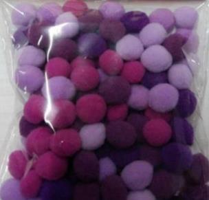 Opakowanie Pompony fioletowe 10mm 100szt