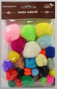 Opakowanie Pompony kolorowe 10-38mm 30szt