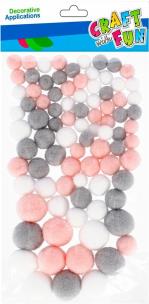 Pompony mix kolorów 90szt. Wydawca: Craft With Fun. Multiszop.pl Opakowanie Pompony mix kolorów 90szt