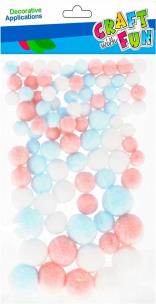 Opakowanie Pompony pastelowe mix kolorów 90szt