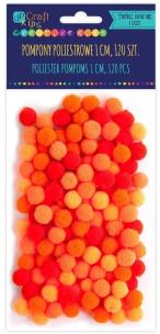 Opakowanie Pompony poliestrowe pomarańczowe 1cm 120szt