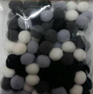 Opakowanie Pompony szare 10mm 100szt