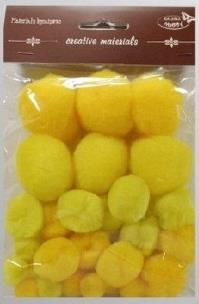 Opakowanie Pompony tonacyjne żółte 15-40mm 30szt