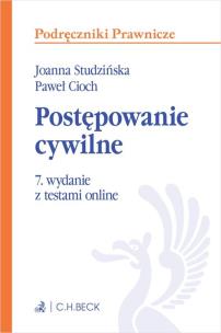 Postępowanie cywilne z testami online. Autor: Studzińska Joanna, Cioch Paweł. Multiszop.pl Okładka książki Postępowanie cywilne z testami online
