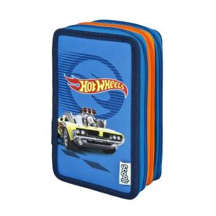 Potrójny piórnik z wyposażeniem Hot Wheels. Wydawca: Cass Film. Multiszop.pl Opakowanie Potrójny piórnik z wyposażeniem Hot Wheels