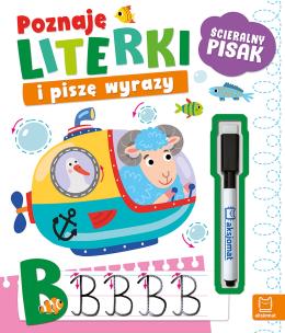 Poznaję literki i piszę wyrazy. Ścieralny pisak. Autor: Bator Agnieszka. Multiszop.pl Okładka książki Poznaję literki i piszę wyrazy. Ścieralny pisak