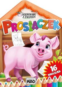 Prosiaczek. Kolorowanki z zagrody. Autor: Artur Rajch. Multiszop.pl Okładka książki Prosiaczek. Kolorowanki z zagrody
