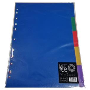 Opakowanie Przekładki A4 PP indeksujące z nadrukiem liczb 1-5