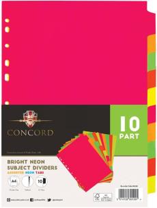 Opakowanie Przekładki do segregatora A4 10 blocz. neon PUKKA