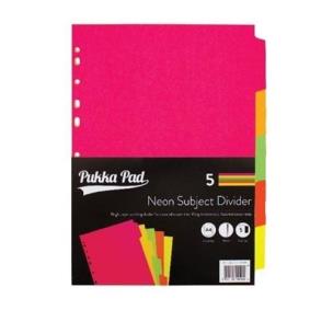Opakowanie Przekładki do segregatora A4 5 blocz. neon PUKKA