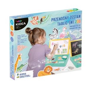 Przenośny zestaw tablic 5w1 ZOO Kidea. Wydawca: Derform. Multiszop.pl Opakowanie Przenośny zestaw tablic 5w1 ZOO Kidea