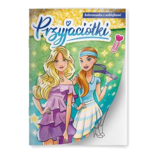 Przyjaciółki. Kolorowanka z naklejkami. Autor: Opracowanie zbiorowe. Multiszop.pl Okładka książki Przyjaciółki. Kolorowanka z naklejkami