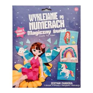 Przyklejanie po numerach. Magiczny świat. Wydawca: MCD. Multiszop.pl Opakowanie Przyklejanie po numerach. Magiczny świat