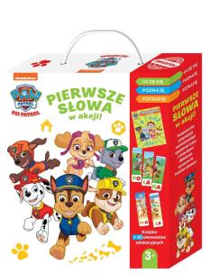 Psi Patrol. Pierwsze słowa w akcji!. Autor:   Praca zbiorowa. Multiszop.pl Okładka książki Psi Patrol. Pierwsze słowa w akcji!