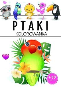 Ptaki. Kolorowanka. Autor: Opracowanie zbiorowe. Multiszop.pl Okładka książki Ptaki. Kolorowanka