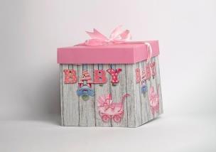 Opakowanie Pudełko prezentowe baby różowe M