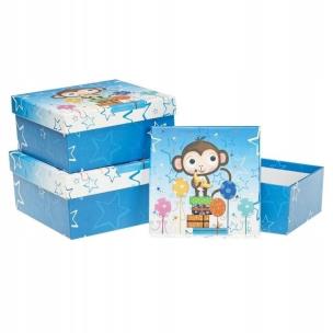 Opakowanie Pudełko prezentowe dziecięce 3szt małpa ROZETTE