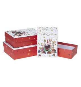 Opakowanie Pudełko prezentowe świąteczne 3szt ROZETTE